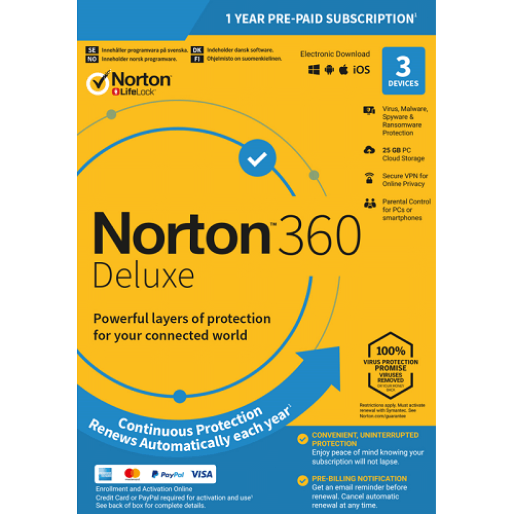 Norton 360 Deluxe (1 Year, 5 Devices)