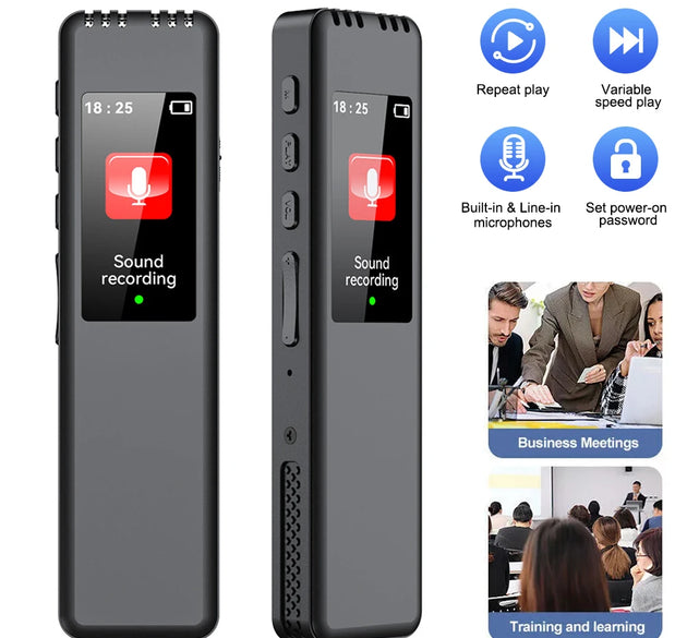 Digital Voice Recorder Pen Max Support 128G SD Card Portable MP3 Player Audio Recorder With 512Kbps Recording Work Interviews